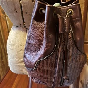 Leather drawstring purse